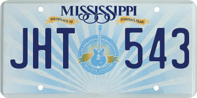 MS license plate JHT543