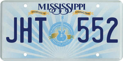 MS license plate JHT552