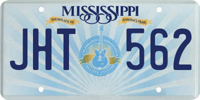 MS license plate JHT562