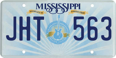 MS license plate JHT563