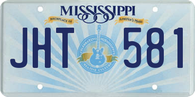 MS license plate JHT581
