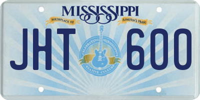 MS license plate JHT600