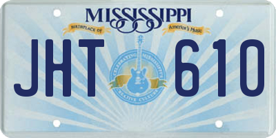 MS license plate JHT610