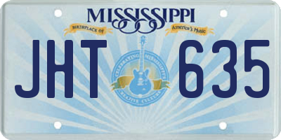 MS license plate JHT635