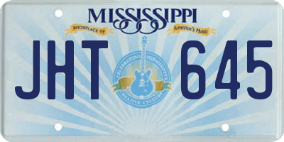 MS license plate JHT645