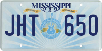 MS license plate JHT650