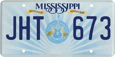 MS license plate JHT673