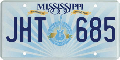 MS license plate JHT685