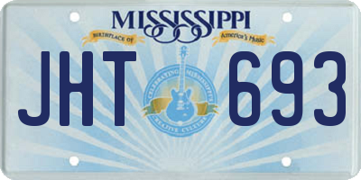 MS license plate JHT693
