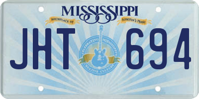 MS license plate JHT694