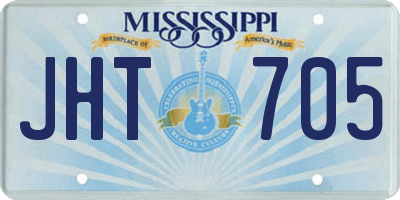 MS license plate JHT705
