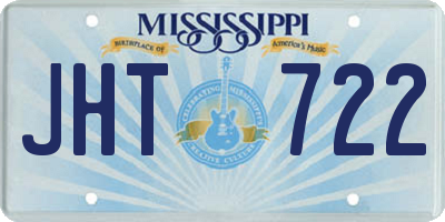 MS license plate JHT722