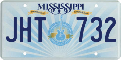 MS license plate JHT732