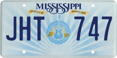 MS license plate JHT747