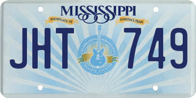 MS license plate JHT749