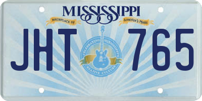MS license plate JHT765