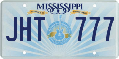 MS license plate JHT777