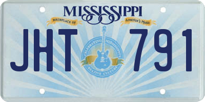 MS license plate JHT791