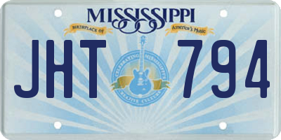 MS license plate JHT794