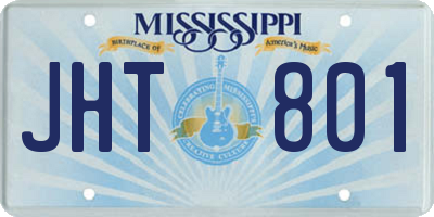 MS license plate JHT801