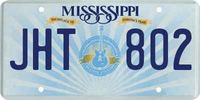 MS license plate JHT802
