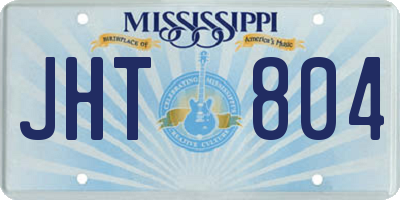 MS license plate JHT804