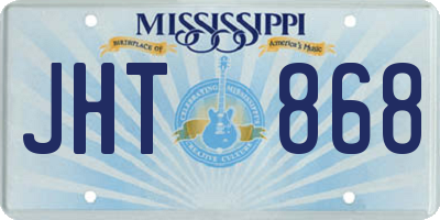 MS license plate JHT868