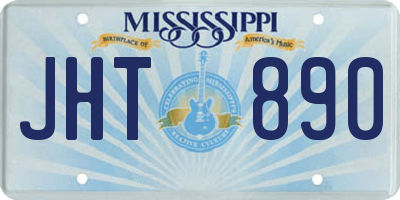 MS license plate JHT890
