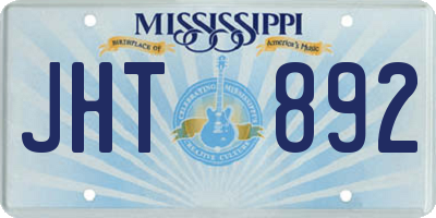 MS license plate JHT892