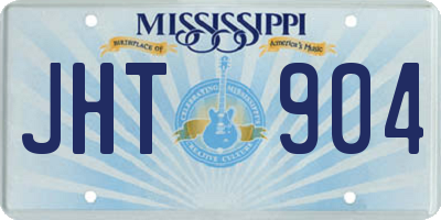 MS license plate JHT904