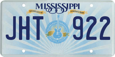MS license plate JHT922
