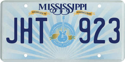 MS license plate JHT923