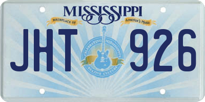 MS license plate JHT926