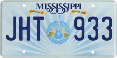 MS license plate JHT933