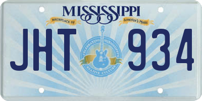 MS license plate JHT934