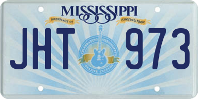 MS license plate JHT973