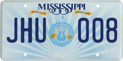 MS license plate JHU008