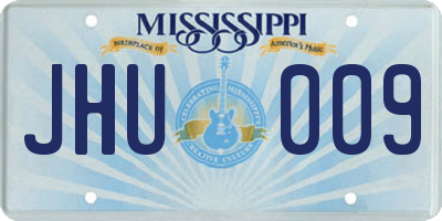 MS license plate JHU009