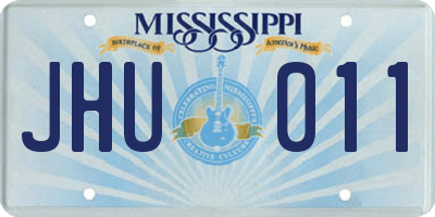 MS license plate JHU011