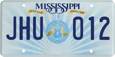 MS license plate JHU012