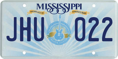 MS license plate JHU022