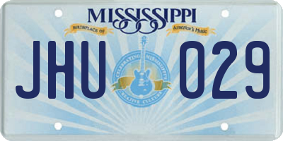 MS license plate JHU029