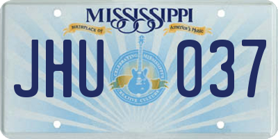 MS license plate JHU037