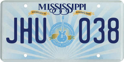 MS license plate JHU038
