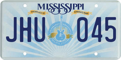 MS license plate JHU045