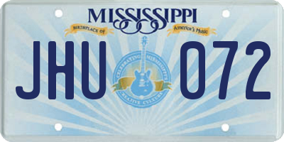 MS license plate JHU072