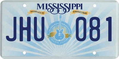 MS license plate JHU081