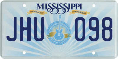 MS license plate JHU098
