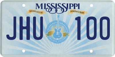 MS license plate JHU100