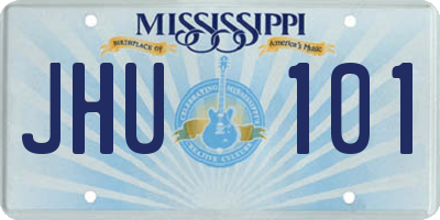 MS license plate JHU101